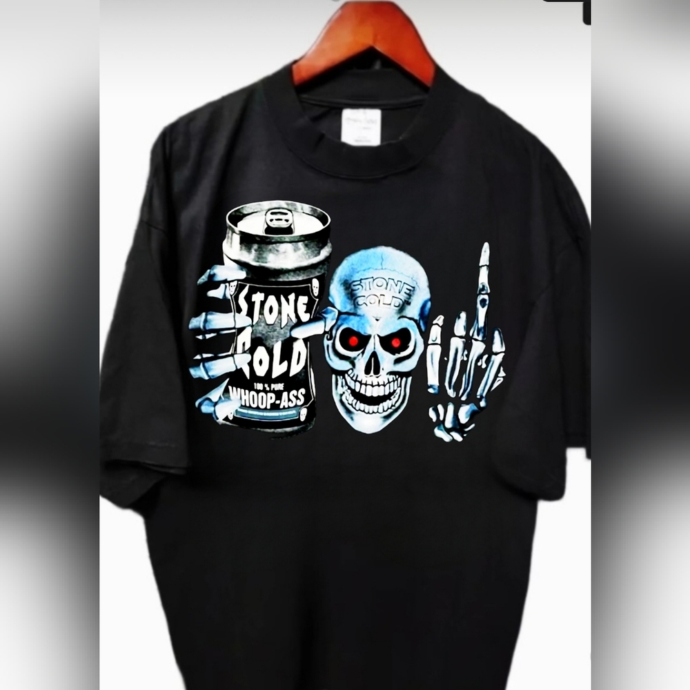 STONE COLD ON SHAKA SUPERMAX HEAVYWEIGHT GARMET DYED T SHIRT